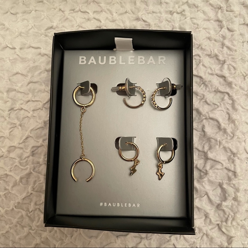 NWT Baublebar Set of Two Earrings+Huggie and Cuff
